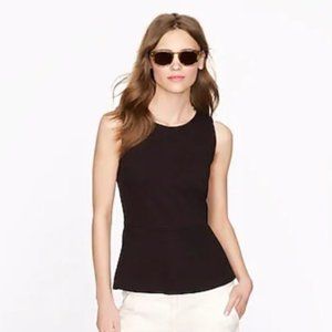 J.Crew Sleeveless Peplum Black Raised Polka Dots M